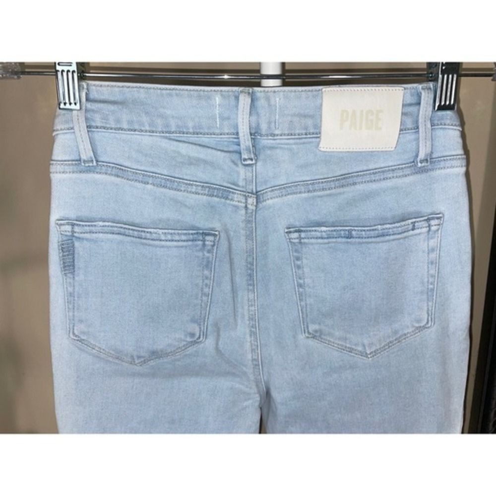 Paige Cindy Crop Jeans W/26 Blue Raw Hem Kokomo 6905H36-4906 LN - Picture 5 of 14